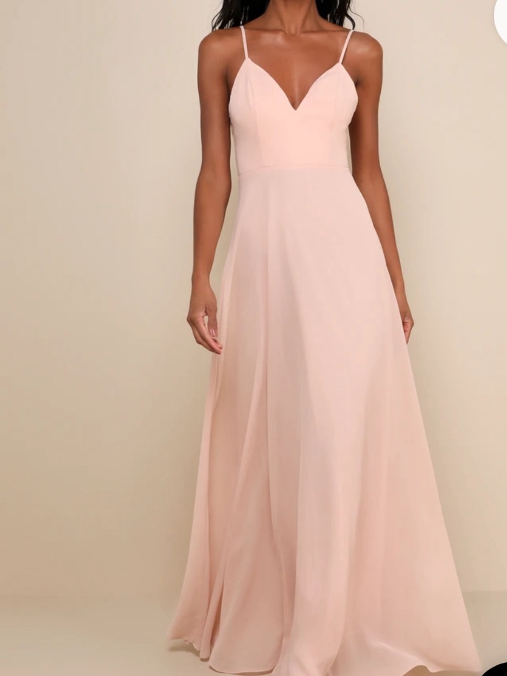 Lulus Romantic Ways Blush Pink Lace Button Back Maxi Dress Sz.